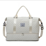 Anysort Mommy Diaper Bag Beige Handbag for Mom Waterproof Tote Yoga Gym Wet Bag Large Capacity for Travel and Sports