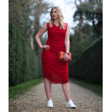 Boudicca Summer Cardinal Red Midi Dress -Inclusive Plus Size up to UK 22 / US 18