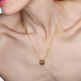 Caged Golden Brass Caged Amethyst Necklace