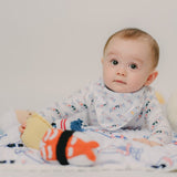 Minky Fleece Sensory Baby Blanket - White Bunny Candy