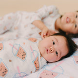Organic Bamboo Blend Swaddle - Boba Boba Collection - The Wee Bean