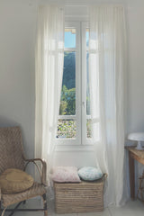 Rod pocket linen curtain