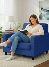 Anyseat 1-Seater Sofa Cover – Plain Royal Blue Style Slipcover for Living Room Chair Protection