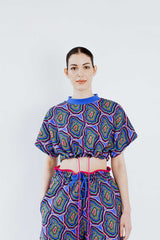 Upcycled - Playsuit - Crop Top in Concentric