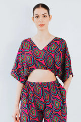 Upcycled - The Winnie - Crop Top in Concentric Pink