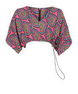 Upcycled - The Winnie - Crop Top in Concentric Pink