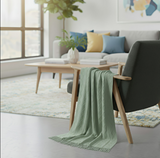 Anycozy Gray Faux Cashmere Throw Blanket – Diamond Knit Sofa Cover & Home Decor Accent