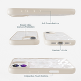 Clear Vanilla Flora iPhone 17 Case With London Fog Ridge (MagSafe included)
