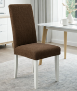 Anyseat Coffee Waterproof Chair Cover – Corn Kernel Pattern Stretch Slipcover for Dining Room