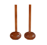 Anygleam Brown 2pcs Wooden Ladle Food Kitchen Tableware
