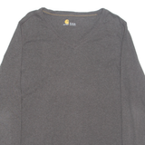 CARHARTT Womens T-Shirt Brown Long Sleeve V-Neck XL