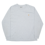 CARHARTT Loose Fit Mens T-Shirt Grey Long Sleeve XL