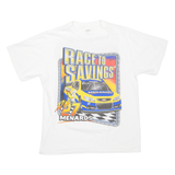 ANVIL Race To Savings Mens T-Shirt White USA L