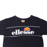 ELLESSE Cropped Womens T-Shirt Black UK 10
