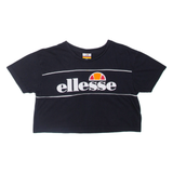 ELLESSE Cropped Womens T-Shirt Black UK 10