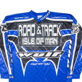 WULFSPORT Mens Jersey Blue Long Sleeve V-Neck M