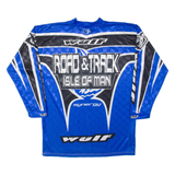 WULFSPORT Mens Jersey Blue Long Sleeve V-Neck M