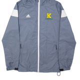 ADIDAS Mens Windbreaker Jacket Grey Hooded S