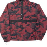 GUESS Womens Anorak Jacket Red Hooded Camouflage S