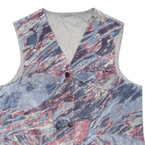 Womens Waistcoat Blue Viscose Crazy Pattern XL