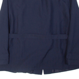TREVIRA Belted Mens Blazer Jacket Blue Pinstripe XL
