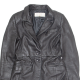 CLOTHES Womens Overcoat Coat Black Leather S