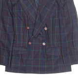 JEAN CLAUDE Paris Womens Blazer Jacket Blue Wool Plaid M