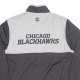 REEBOK Chicago Blackhawks NHL Ice Hockey Pullover Mens Windbreaker Jacket Black USA S