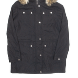 NAUTICA Womens Parka Coat Black Hooded S