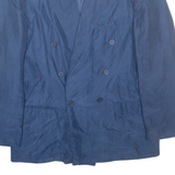 WHITBY Mens Blazer Jacket Blue Silk L