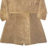 TATTIE Roma Belted Womens Trench Coat Brown Leather XL