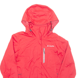 COLUMBIA Lightweight Womens Rain Jacket Pink Hooded S
