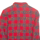 ELEGANCE PARIS Womens Chore Jacket Red Wool Check L