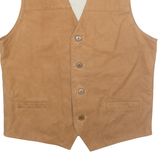 EAGLE FORCE Mens Waistcoat Brown Leather Faux Leather XL