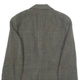 Mens Blazer Jacket Grey Wool Gingham M