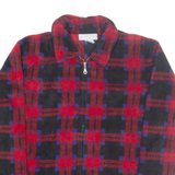 JENNIFER ACTIVEWEAR Womens Fleece Jacket Red Check M