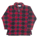 JENNIFER ACTIVEWEAR Womens Fleece Jacket Red Check M