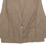 ATTITUDE Womens Blazer Jacket Brown Wool Houndstooth M