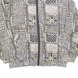 SIGNATURE Mens Track Jacket Black Silk Crazy Pattern M