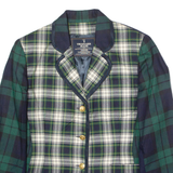 TRUSSARDI JEANS Womens Blazer Jacket Green Wool 90s Plaid M