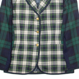 TRUSSARDI JEANS Womens Blazer Jacket Green Wool 90s Plaid M