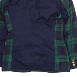 TRUSSARDI JEANS Womens Blazer Jacket Green Wool 90s Plaid M