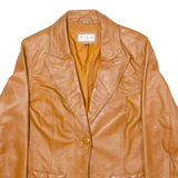 VILA Womens Blazer Jacket Brown Leather L