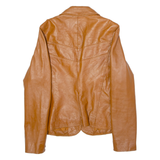 VILA Womens Blazer Jacket Brown Leather L