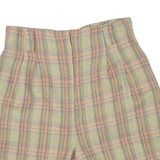 Womens Casual Shorts Green Check M W30
