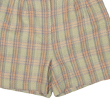 Womens Casual Shorts Green Check M W30