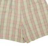 Womens Casual Shorts Green Check M W30