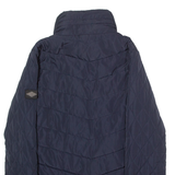 DIESEL Womens Quilted Jacket Blue Hooded M
