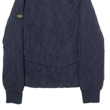 DIESEL Womens Quilted Jacket Blue Hooded M