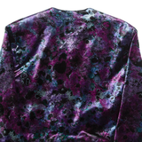 PALATINI Womens Blazer Jacket Purple Velvet 90s Floral S